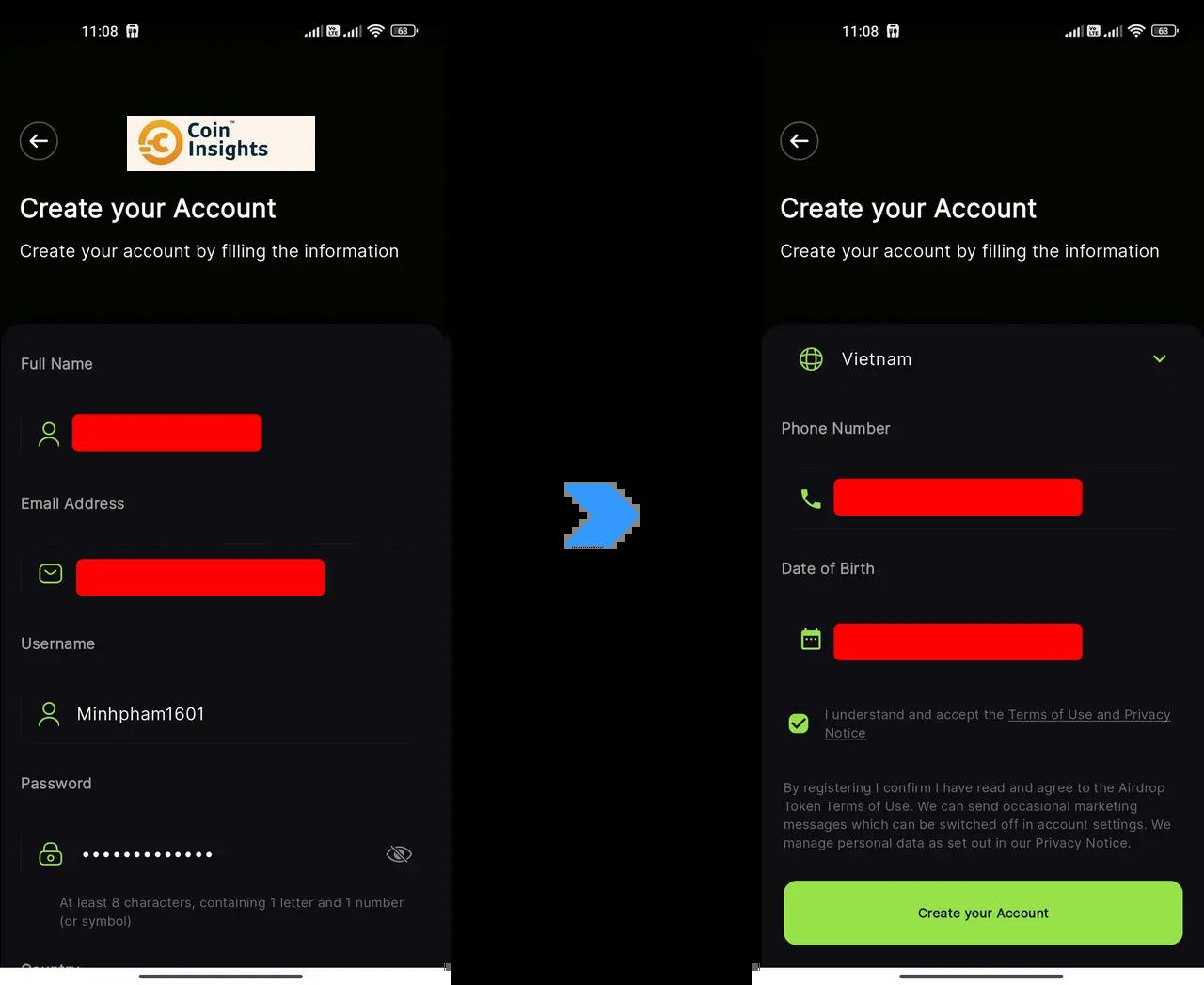 Tạo tài khoản Lumira Coin
