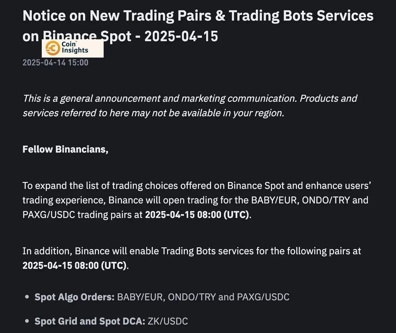 Hình ảnh về giao dịch trên Binance