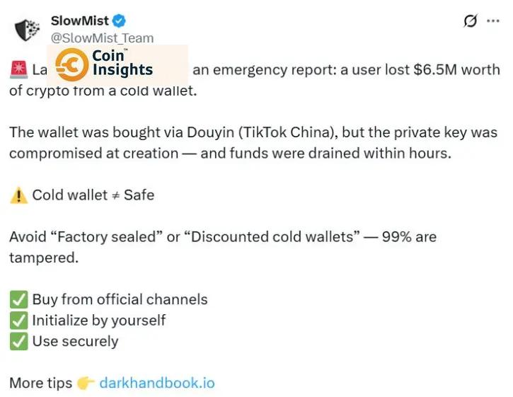 Cảnh Báo Đau Đớn: Người Dùng Mất Gần 7 Triệu USD Khi Mua Ví Lạnh Giả Qua Douyin 3 Logo SlowMist, tổ chức bảo mật nổi tiếng